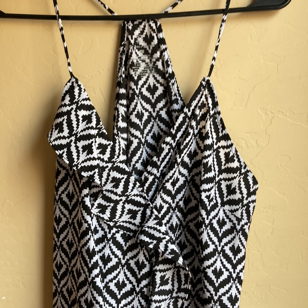 Ny&c medium black and white spaghetti strap blouse.